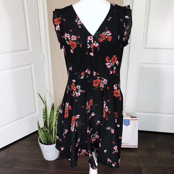 rebecca taylor black floral dress